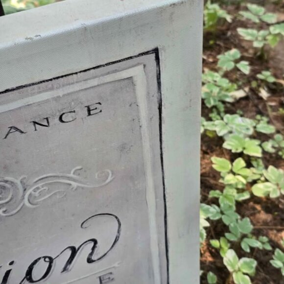 Fleur de Lis Lotion Fragrance French Canvas Wall Hanging - Picture 3 of 7